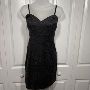 Walter Baker Black Floral Sheath Dress Womens L Cocktail Party Gothcore